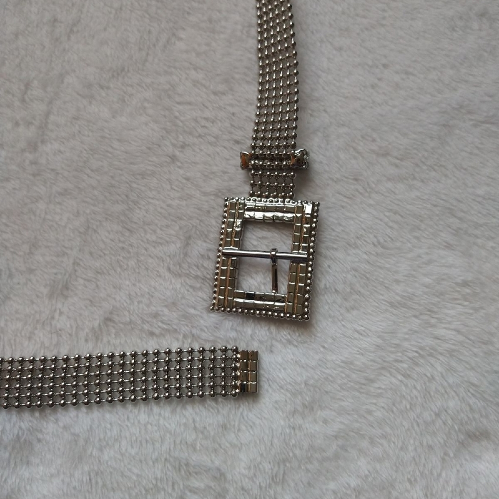 Silver Rhinestone Chain Belt - Picture 7 of 7